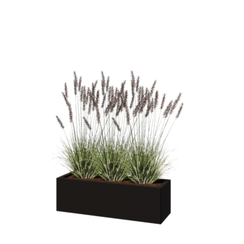 Fioriera in acciaio - Rettangolo - 100 x 30 x 30 cm - RAL9005 opaco (nero) - Senza piastra di base