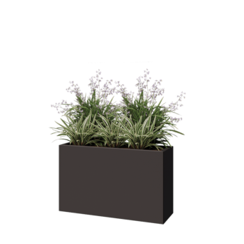 Fioriera in acciaio - Rettangolo - 100 x 30 x 60 cm - Altri colori RAL - Senza piastra di base