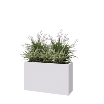 Fioriera in acciaio - Rettangolo - 100 x 30 x 60 cm - RAL9010 opaco (bianco) - Con piastra di base