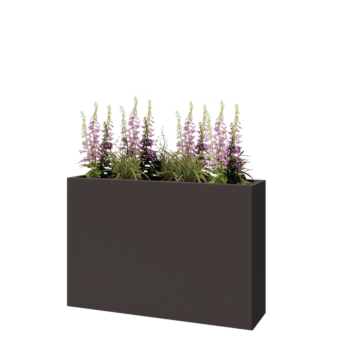 Fioriera in acciaio - Rettangolo - 120 x 30 x 80 cm - RAL7016 opaco (grigio antracite) - Senza piastra di base