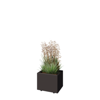 Fioriera in acciaio - Rettangolo - 40 x 30 x 30 cm - RAL7016 opaco (grigio antracite) - Con piastra di base - Con piedi