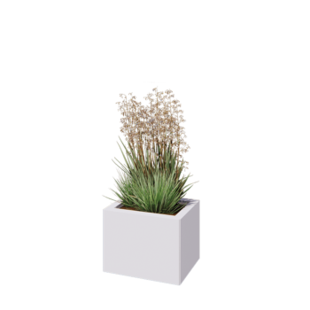 Fioriera in acciaio - Rettangolo - 40 x 30 x 30 cm - RAL9010 opaco (bianco) - Senza piastra di base