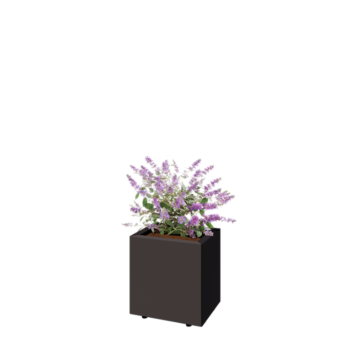 Fioriera in acciaio - Rettangolo - 40 x 30 x 40 cm - RAL7016 opaco (grigio antracite) - Con piastra di base - Con piedi
