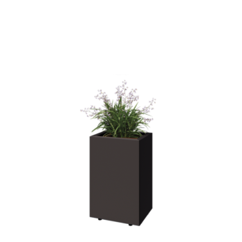 Fioriera in acciaio - Rettangolo - 40 x 30 x 60 cm - RAL7016 opaco (grigio antracite) - Con piastra di base - Con piedi