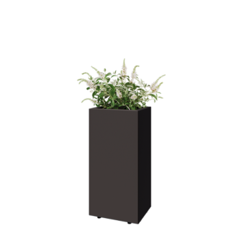 Fioriera in acciaio - Rettangolo - 40 x 30 x 80 cm - RAL7016 opaco (grigio antracite) - Con piastra di base - Con piedi