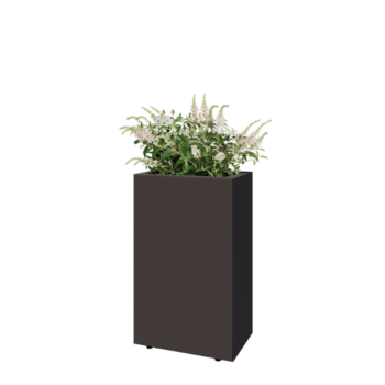 Fioriera in acciaio - Rettangolo - 50 x 30 x 80 cm - RAL7016 opaco (grigio antracite) - Con piastra di base - Con piedi