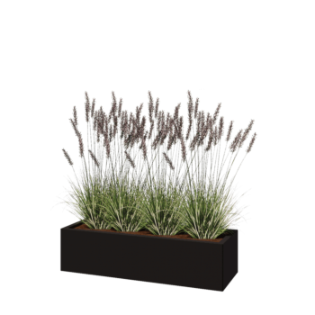 Fioriera in acciaio - Rettangolo - 120 x 40 x 30 cm - RAL9005 opaco (nero) - Senza piastra di base