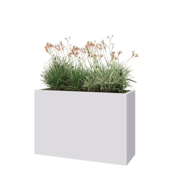 Fioriera in acciaio - Rettangolo - 120 x 40 x 80 cm - RAL9010 opaco (bianco) - Senza piastra di base