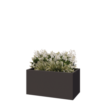 Fioriera in acciaio - Rettangolo - 100 x 50 x 50 cm - Altri colori RAL - Con piastra di base
