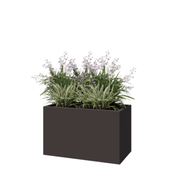 Fioriera in acciaio - Rettangolo - 100 x 50 x 60 cm - RAL7016 opaco (grigio antracite) - Con piastra di base