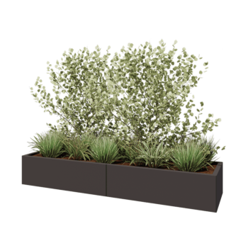 Fioriera XXL in acciaio - Rettangolo - 200 x 50 x 30 cm - Altri colori RAL - Senza piastra di base