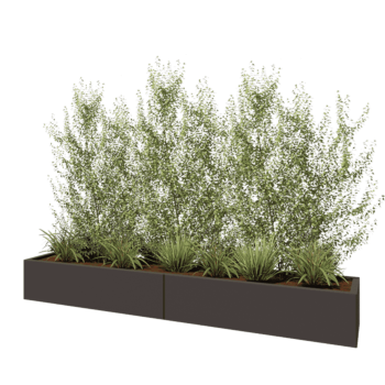 Fioriera XXL in acciaio - Rettangolo - 240 x 40 x 30 cm - RAL7016 opaco (grigio antracite) - Senza piastra di base