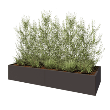 Fioriera XXL in acciaio - Rettangolo - 240 x 80 x 40 cm - Altri colori RAL - Senza piastra di base