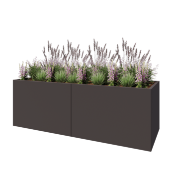 Fioriera XXL in acciaio - Rettangolo - 240 x 80 x 80 cm - Altri colori RAL - Senza piastra di base