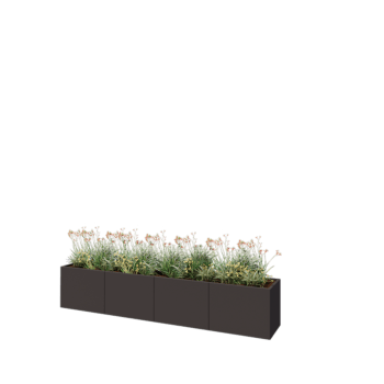 Fioriera XXL in acciaio - Rettangolo - 320 x 50 x 60 cm - RAL7016 opaco (grigio antracite) - Senza piastra di base