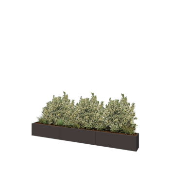 Fioriera XXL in acciaio - Rettangolo - 360 x 30 x 40 cm - RAL7016 opaco (grigio antracite) - Con piastra di base