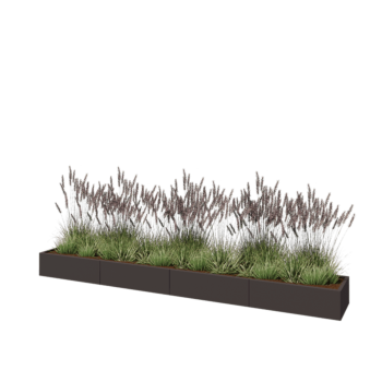 Fioriera XXL in acciaio - Rettangolo - 400 x 50 x 30 cm - RAL7016 opaco (grigio antracite) - Senza piastra di base