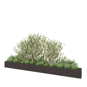 Fioriera XXL in acciaio - Rettangolo - 500 x 40 x 40 cm - Altri colori RAL - Senza piastra di base