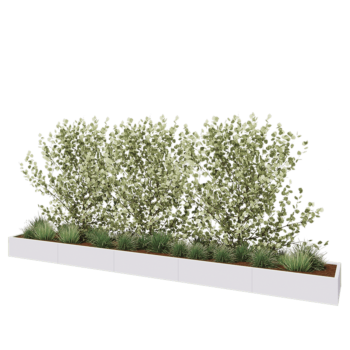 Fioriera XXL in acciaio - Rettangolo - 500 x 60 x 30 cm - RAL9010 opaco (bianco) - Senza piastra di base