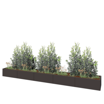 Fioriera XXL in acciaio - Rettangolo - 500 x 60 x 40 cm - RAL7016 opaco (grigio antracite) - Senza piastra di base