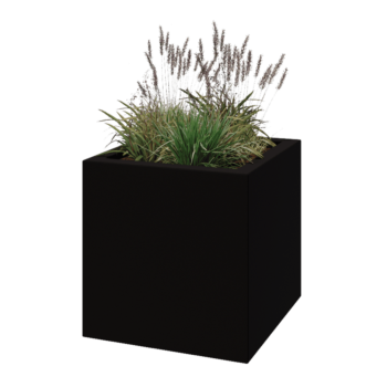 Fioriera in vetroresina - Quadrato - 70 x 70 x 70 cm - RAL9005 opaco (nero) - Con fondo