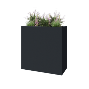 Fioriera in vetroresina - Rettangolo - 100 x 40 x 100 cm - RAL7021 opaco (grigio nerastro) - Con fondo