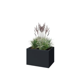 Fioriera in vetroresina - Rettangolo - 60 x 40 x 40 cm - RAL7021 opaco (grigio nerastro) - Con fondo