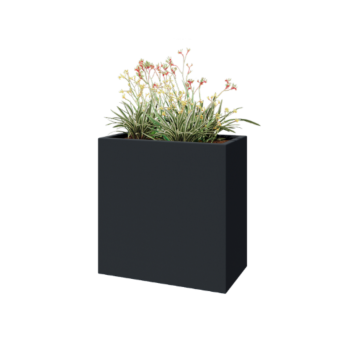 Fioriera in vetroresina - Rettangolo - 80 x 40 x 80 cm - RAL7021 opaco (grigio nerastro) - Con fondo