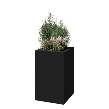Fioriera in vetroresina - Quadrato - 50 x 50 x 80 cm - RAL7021 opaco (grigio nerastro) - Con fondo