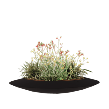 Fioriera in vetroresina - Ciotola - Ø 120 x 20 cm - RAL9005 opaco (nero) - Con fondo