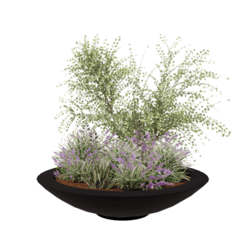 Fioriera in vetroresina - Ciotola - Ø 153 x 34 cm - RAL9005 opaco (nero) - Con fondo