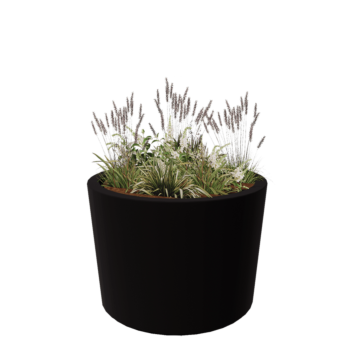 Fioriera in vetroresina - Conica - Ø 120 x 80 cm - RAL9005 opaco (nero) - Con fondo