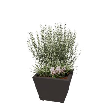 Fioriera in acciaio - Cono - 60 x 60 x 41,5 cm - Saldato - RAL7016 opaco (grigio antracite) - Con piastra di base