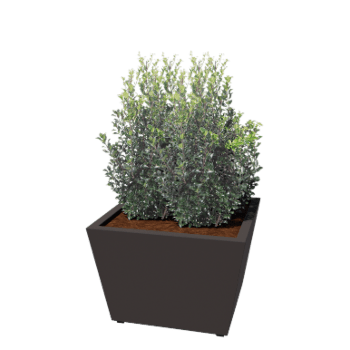 Fioriera in acciaio - Cono - 80 x 80 x 51,5 cm - Saldato - RAL7016 opaco (grigio antracite) - Con piastra di base