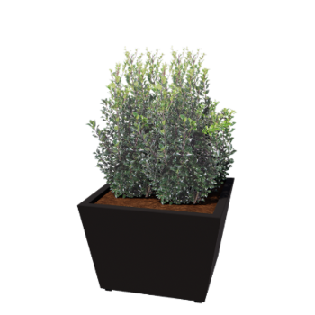 Fioriera in acciaio - Cono - 80 x 80 x 51,5 cm - Saldato - RAL9005 opaco (nero) - Con piastra di base