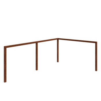 Pergola in acciaio corten - Hoek - 600 x 412 x 242 cm - Senza base in cemento