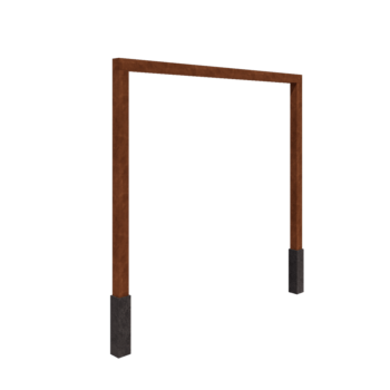 Pergola in acciaio corten - Dirrita - 300 x 230 cm - Con base in cemento