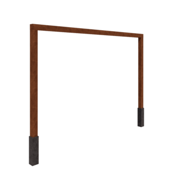 Pergola in acciaio corten - Dirrita - 400 x 230 cm - Con base in cemento