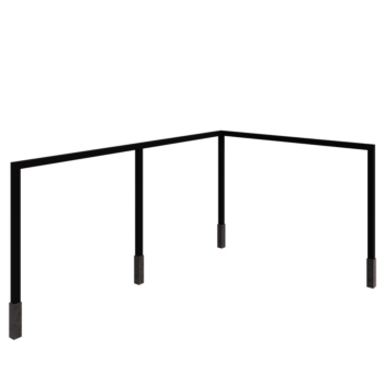 Pergola in acciaio - Hoek - 600 x 412 x 230 cm - RAL9005 opaco (nero) - Con base in cemento