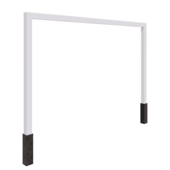 Pergola in acciaio - Dirrita - 400 x 230 cm - RAL9010 opaco (bianco) - Con base in cemento