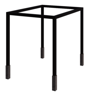 Pergola in acciaio - Rettangolo - 324 x 250 x 230 cm - RAL9005 opaco (nero) - Con base in cemento