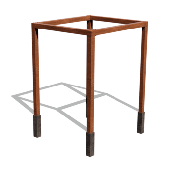 Pergola quadrata in acciaio corten 224 x 200 cm