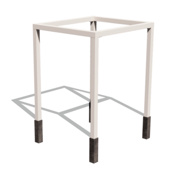 Pergola in acciaio - Quadrato - 224 x 200 x 230 cm - Altri colori RAL - Con base in cemento