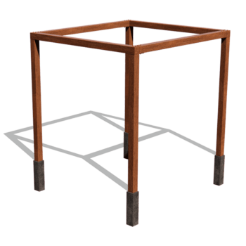 Pergola quadrata in acciaio corten 274 x 250 cm