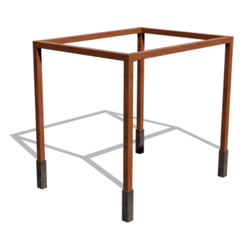 Pergola quadrata in acciaio corten 324 x 250 cm