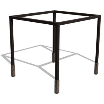 Pergola in acciaio - Quadrato - 324 x 300 x 230 cm - RAL9005 opaco (nero) - Senza base in cemento