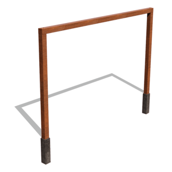 Pergola dritta in acciaio corten 400 cm