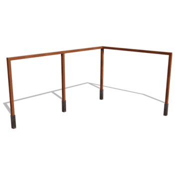 Pergola angolare in acciaio corten 600 x 412 cm