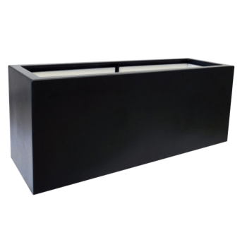 Fioriera in vetroresina - Rettangolo - 100 x 50 x 60 cm - RAL9005 opaco (nero) - Con fondo
