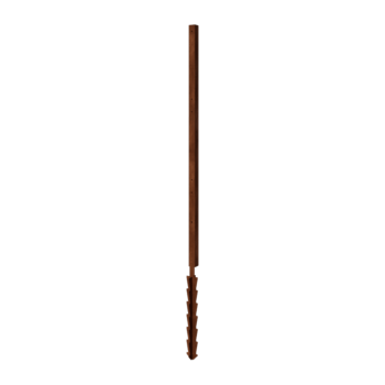 Recinzione in acciaio corten H - Palo finale con picchetto di fissagio - 190 x 6 x 6 cm - Per 3x Panello 63,3 cm